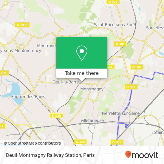 Mapa Deuil-Montmagny Railway Station