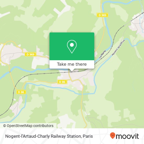 Mapa Nogent-l'Artaud-Charly Railway Station