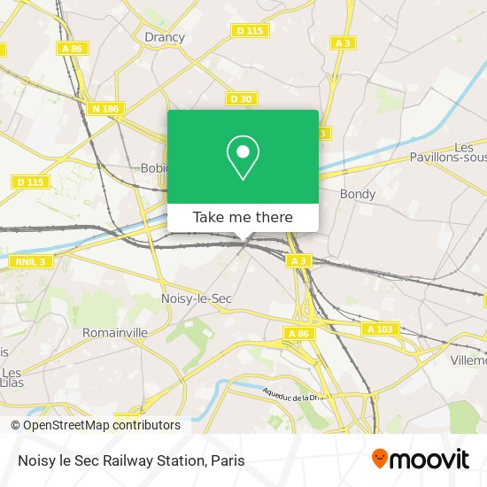 Noisy le Sec Railway Station map