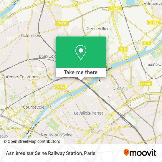 Mapa Asnières sur Seine Railway Station
