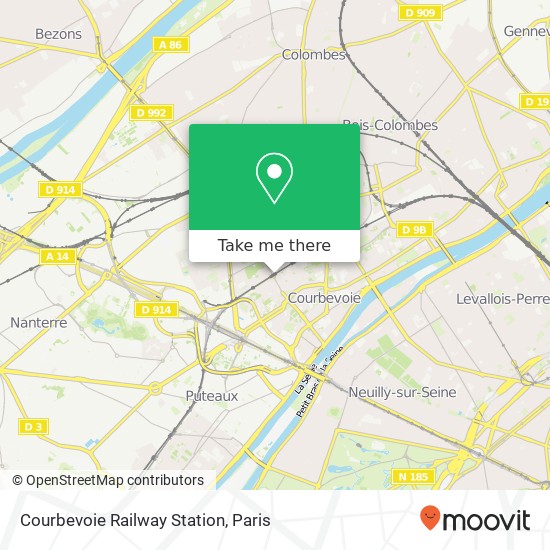 Mapa Courbevoie Railway Station