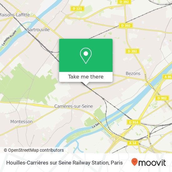 Houilles-Carrières sur Seine Railway Station map