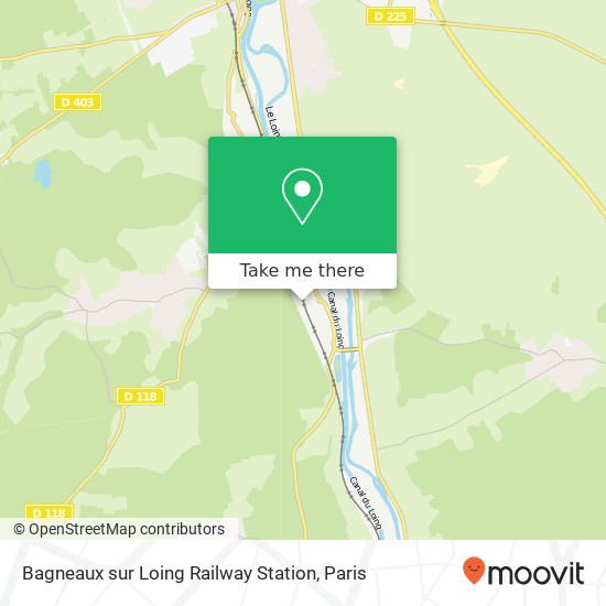 Mapa Bagneaux sur Loing Railway Station