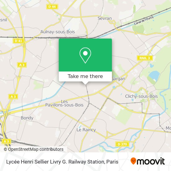 Mapa Lycée Henri Sellier Livry G. Railway Station