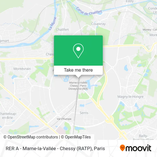 RER A - Marne-la-Vallée - Chessy (RATP) map