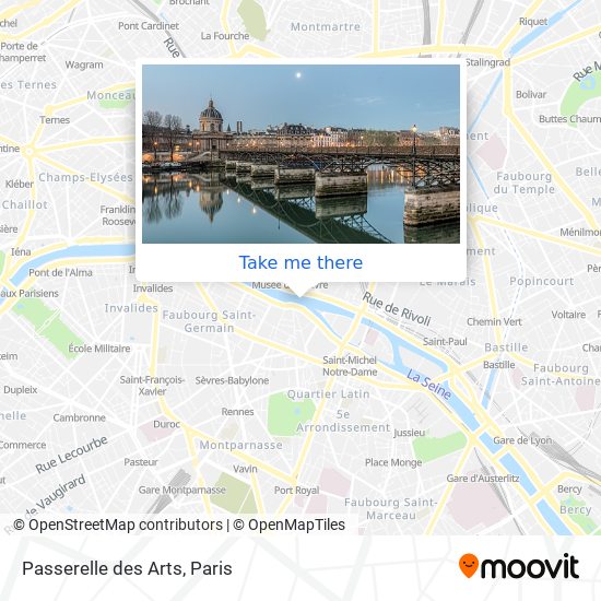 Passerelle des Arts map