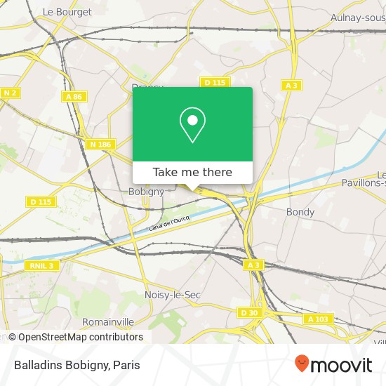 Balladins Bobigny map