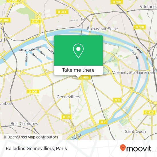 Mapa Balladins Gennevilliers