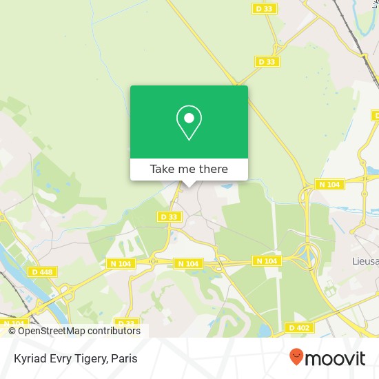 Mapa Kyriad Evry Tigery