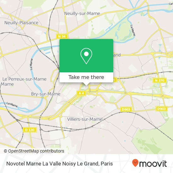 Mapa Novotel Marne La Valle Noisy Le Grand