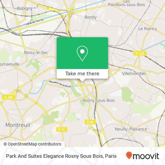 Park And Suites Elegance Rosny Sous Bois map