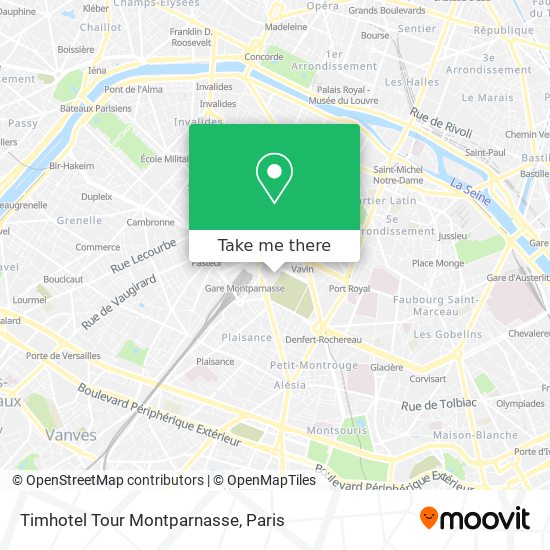 Timhotel Tour Montparnasse map