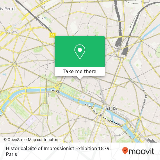 Mapa Historical Site of Impressionist Exhibition 1879
