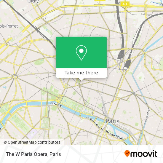 Mapa The W Paris Opera