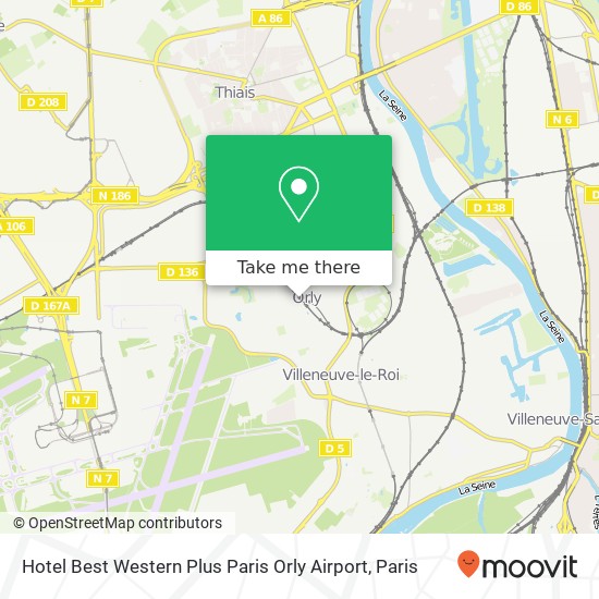 Hotel Best Western Plus Paris Orly Airport map