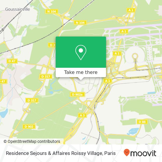 Mapa Residence Sejours & Affaires Roissy Village