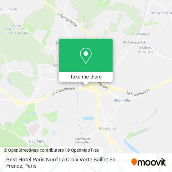 Mapa Best Hotel Paris Nord La Croix Verte Baillet En France