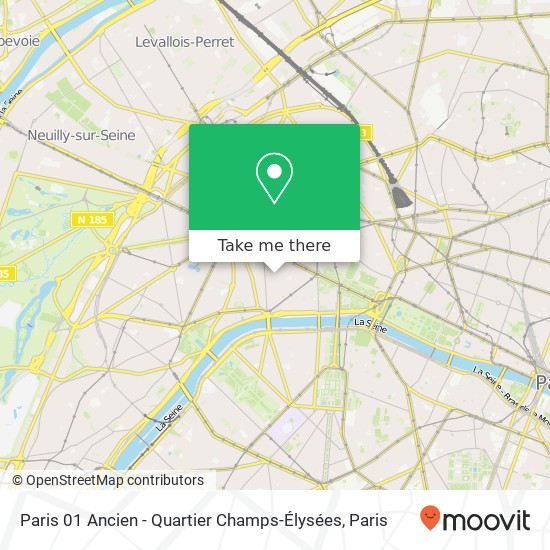 Mapa Paris 01 Ancien - Quartier Champs-Élysées