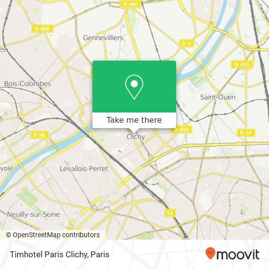 Mapa Timhotel Paris Clichy