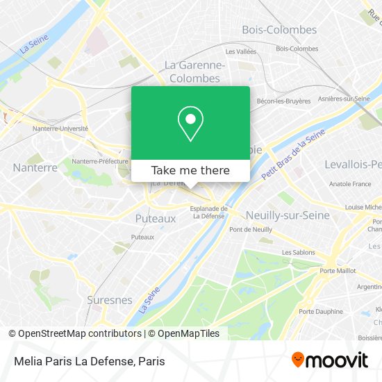 Mapa Melia Paris La Defense