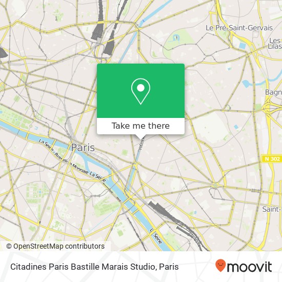 Citadines Paris Bastille Marais Studio map