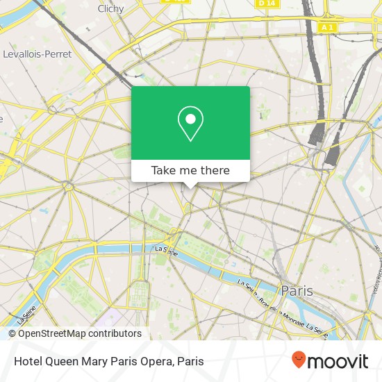 Mapa Hotel Queen Mary Paris Opera