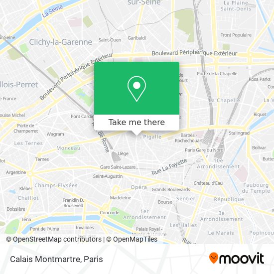 Calais Montmartre map