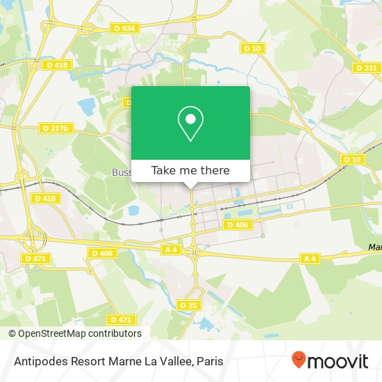 Mapa Antipodes Resort Marne La Vallee