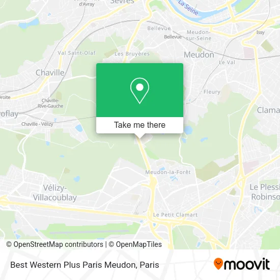 Best Western Plus Paris Meudon map