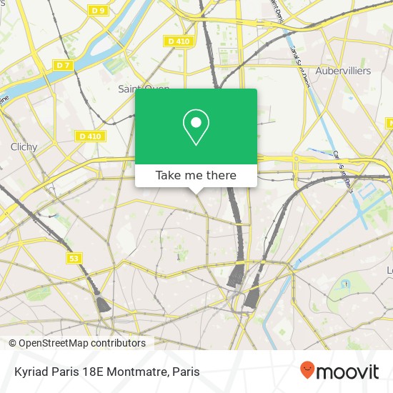 Kyriad Paris 18E Montmatre map