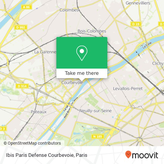 Mapa Ibis Paris Defense Courbevoie