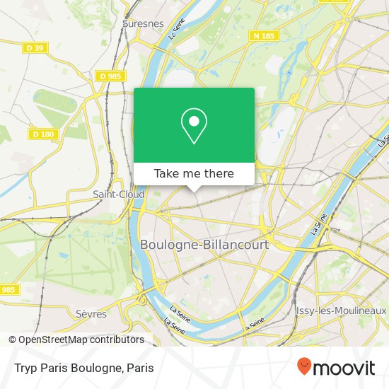 Mapa Tryp Paris Boulogne