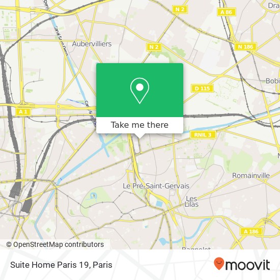 Suite Home Paris 19 map