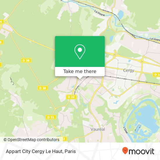 Mapa Appart City Cergy Le Haut