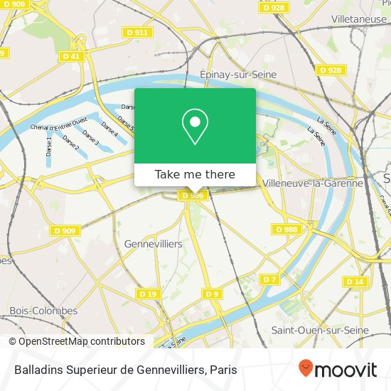 Mapa Balladins Superieur de Gennevilliers