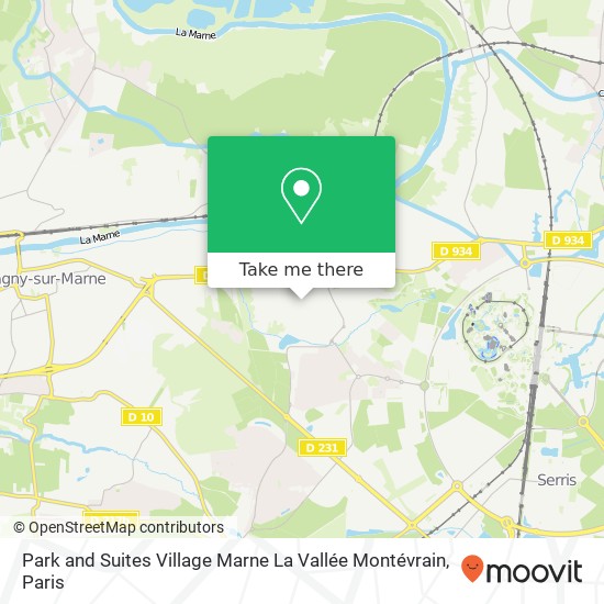 Park and Suites Village Marne La Vallée Montévrain map