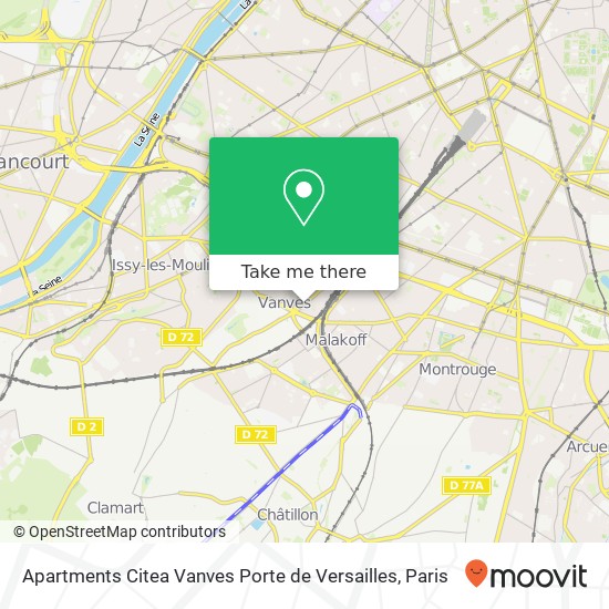 Apartments Citea Vanves Porte de Versailles map