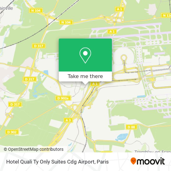 Mapa Hotel Quali Ty Only Suites Cdg Airport