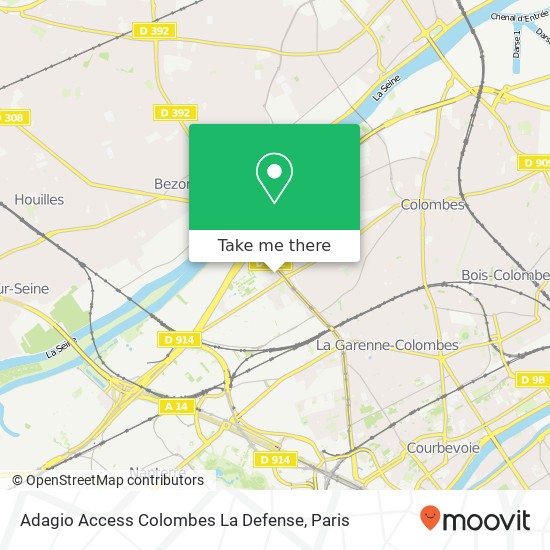 Mapa Adagio Access Colombes La Defense