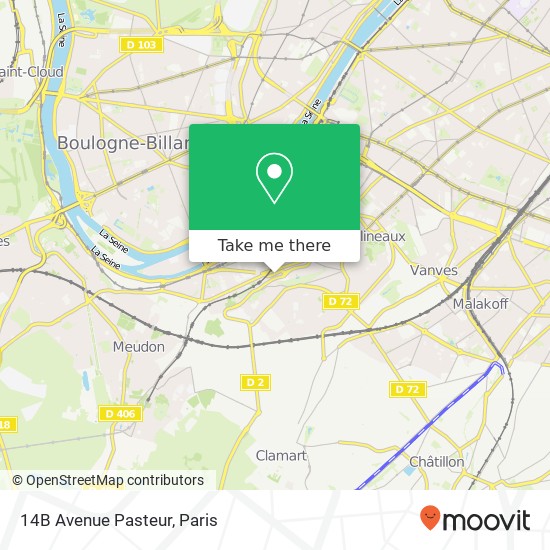 Mapa 14B Avenue Pasteur