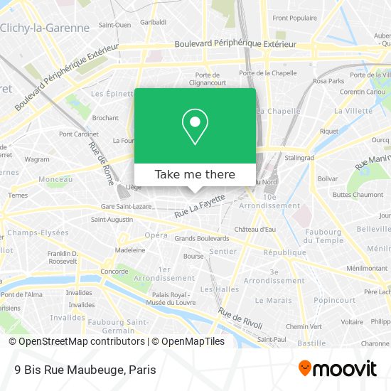 Mapa 9 Bis Rue Maubeuge