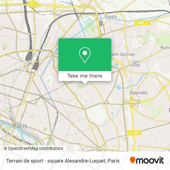 Mapa Terrain de sport - square Alexandre-Luquet