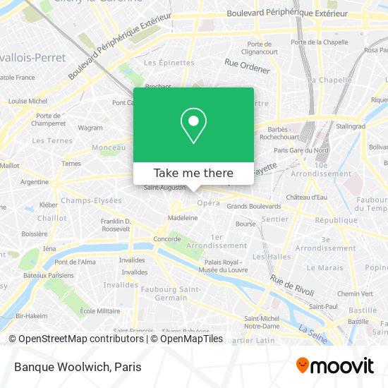 Banque Woolwich map