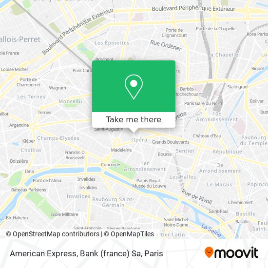 American Express, Bank (france) Sa map