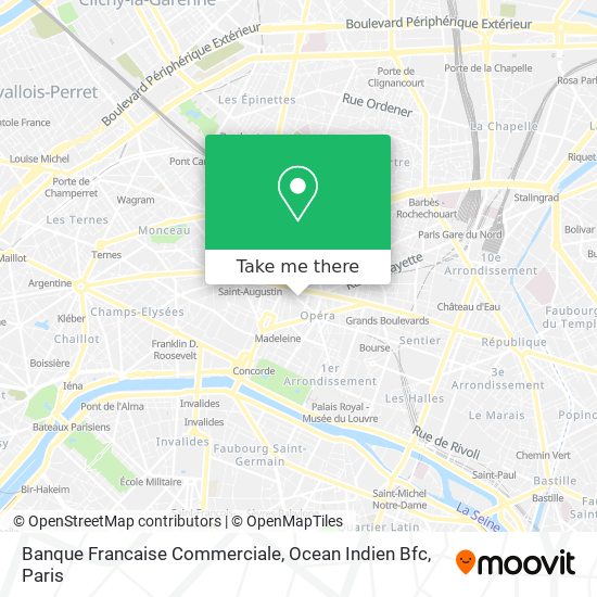 Mapa Banque Francaise Commerciale, Ocean Indien Bfc