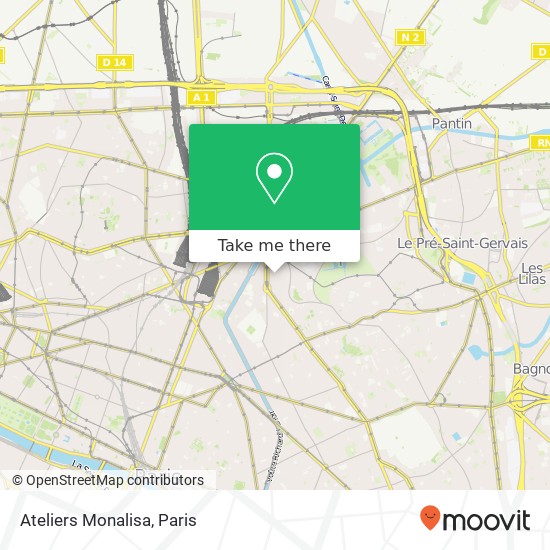 Ateliers Monalisa map