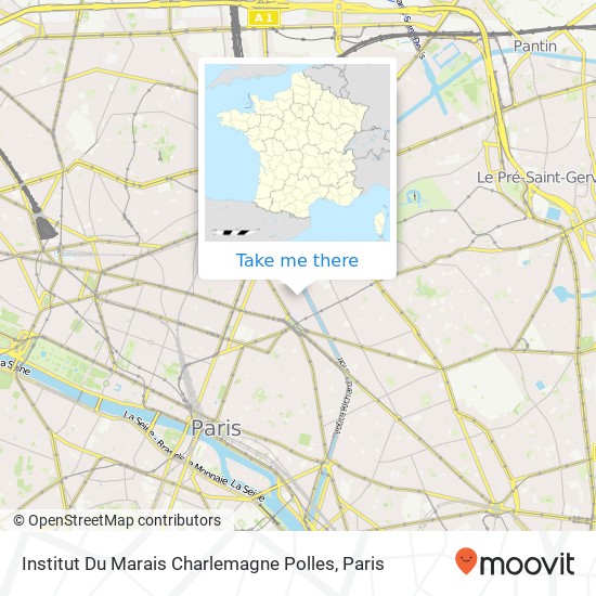 Institut Du Marais Charlemagne Polles map