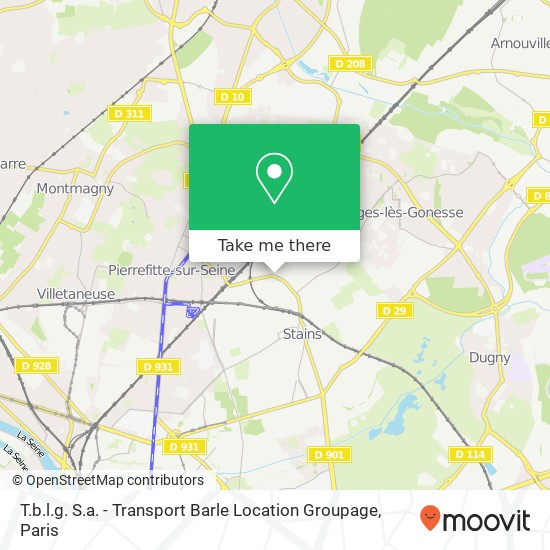 T.b.l.g. S.a. - Transport Barle Location Groupage map