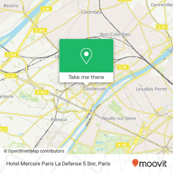 Hotel Mercure Paris La Defense 5 Snc map