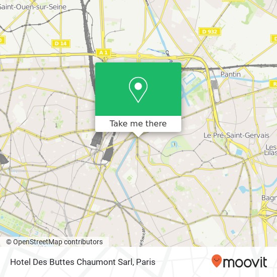 Mapa Hotel Des Buttes Chaumont Sarl